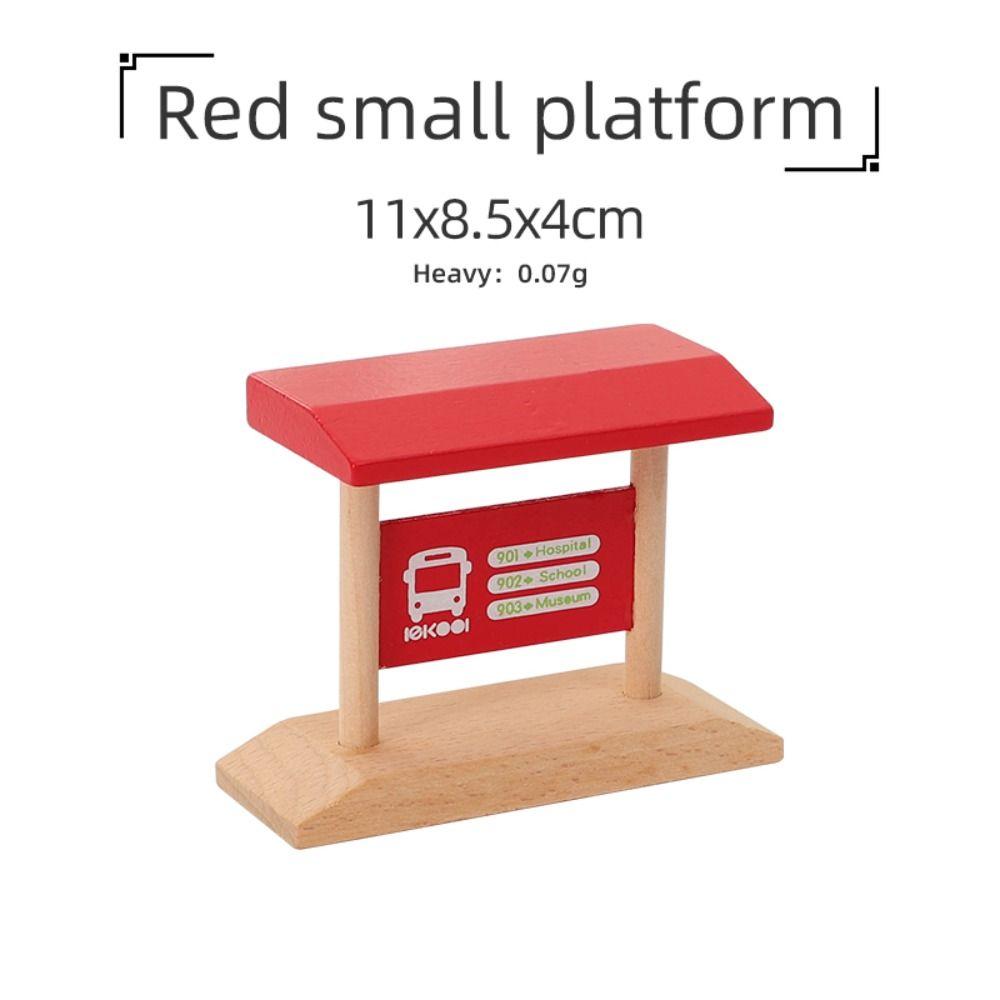 Строительные блоки, набор деревянных железнодорожных путей, набор железнодорожных путей, детские подарки Red small platform