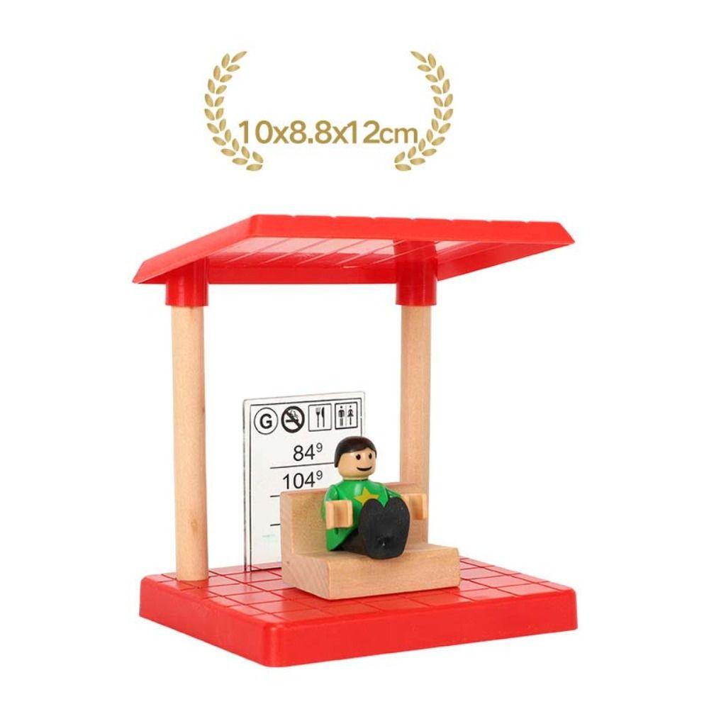 Строительные блоки, набор деревянных железнодорожных путей, набор железнодорожных путей, детские подарки Waiting room