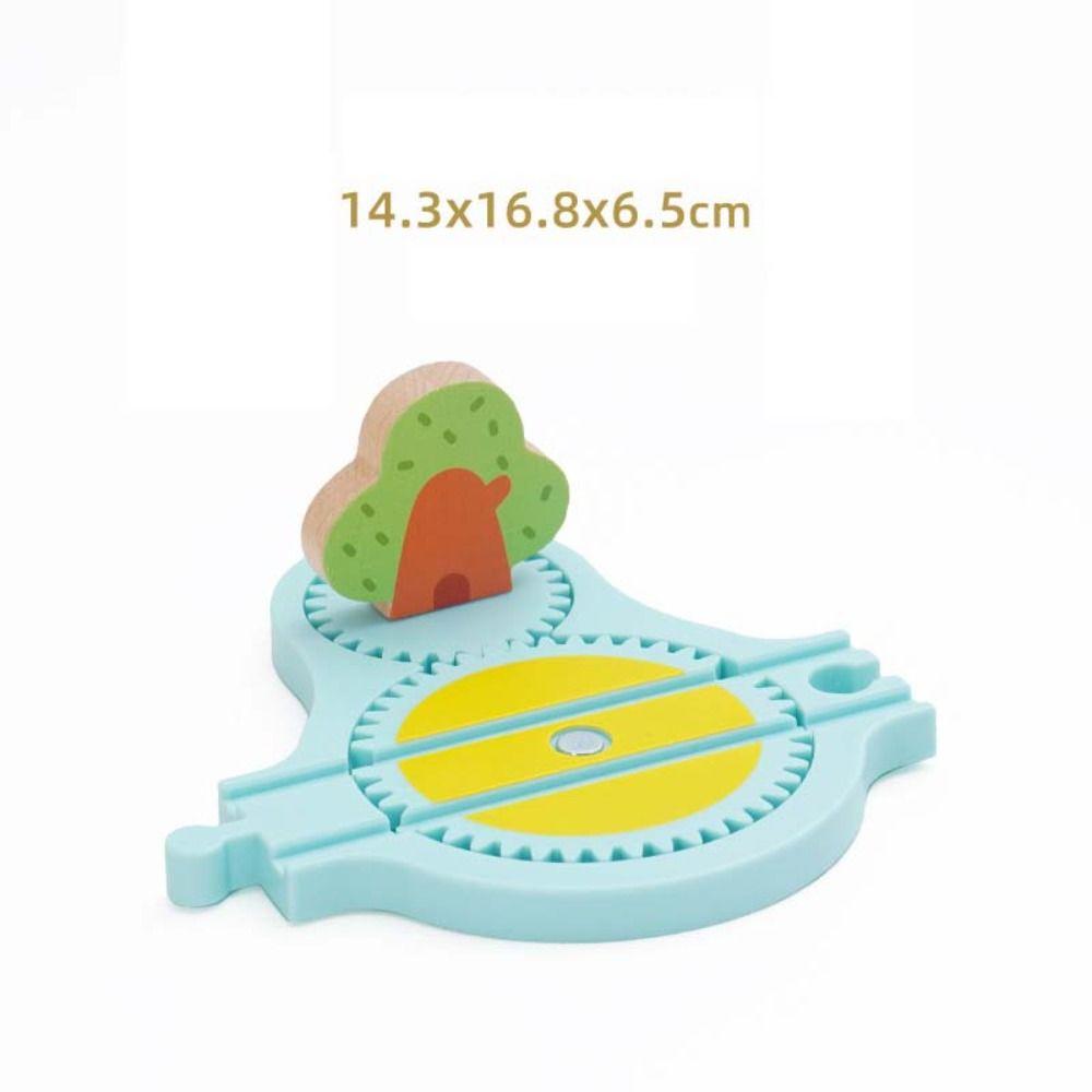 Строительные блоки, набор деревянных железнодорожных путей, набор железнодорожных путей, детские подарки Big tree turntable rail